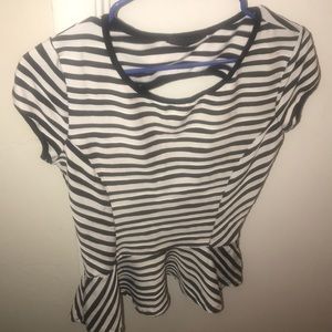 Black & White Peplum Top